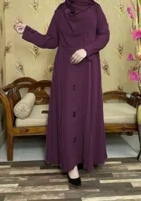 Dubai cherry fabric Tasfiya button borka for women//without hijab only borka